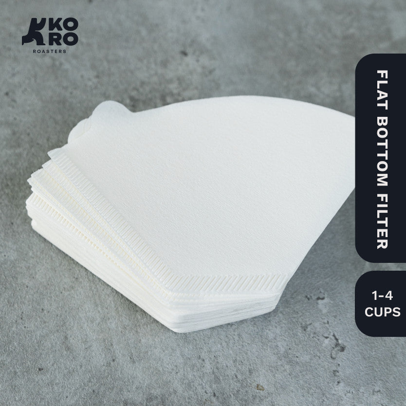 One Two Cups Kertas Saringan Paper Filter Kopi Flat Bottom 02 Putih 100pcs 1-4 cups | Koro Roasters