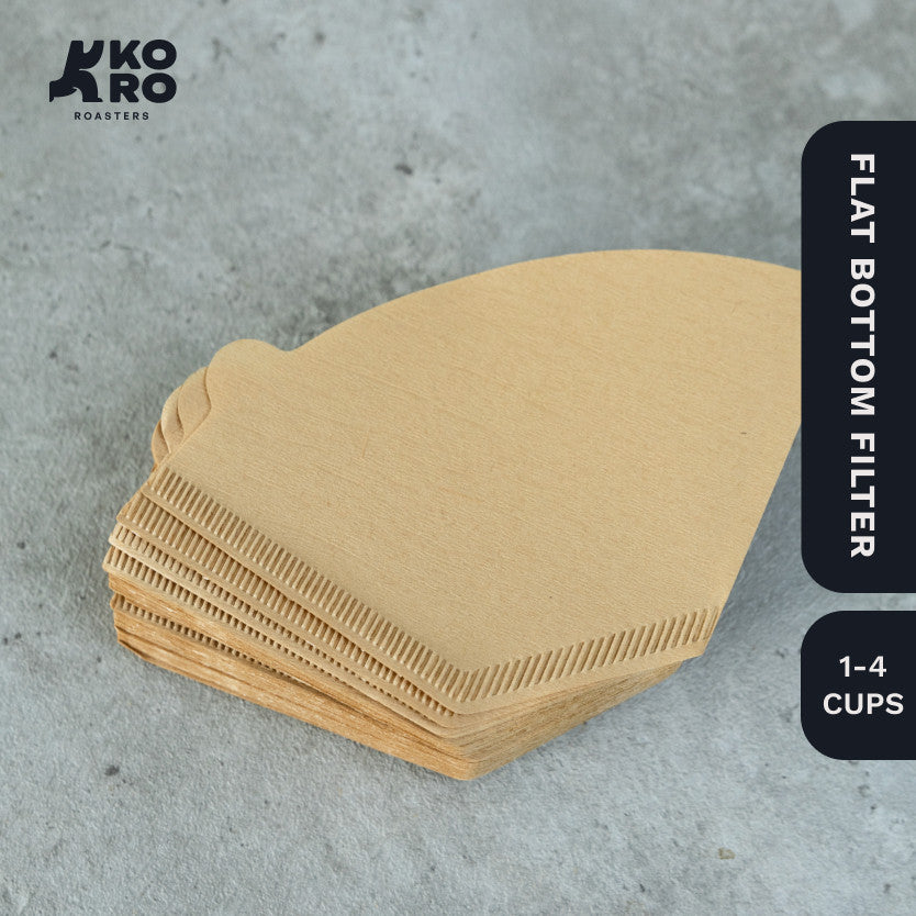 One Two Cups Kertas Saringan Paper Filter 100pcs Flat Bottom 02 Coklat Unbleached | Koro Roasters