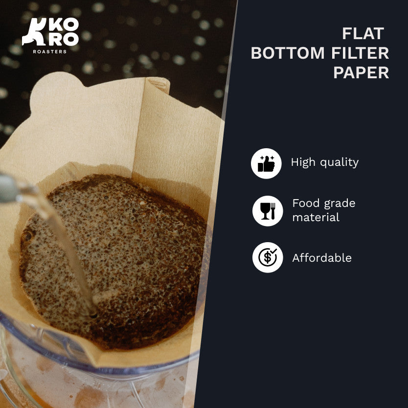 One Two Cups Kertas Saringan Paper Filter 100pcs Flat Bottom 02 Coklat Unbleached | Koro Roasters