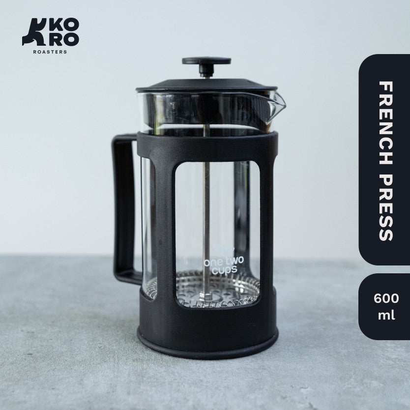 One Two Cups French Press Coffee Maker 600ml by Koro Roasters | Kopi Tanpa Ampas
