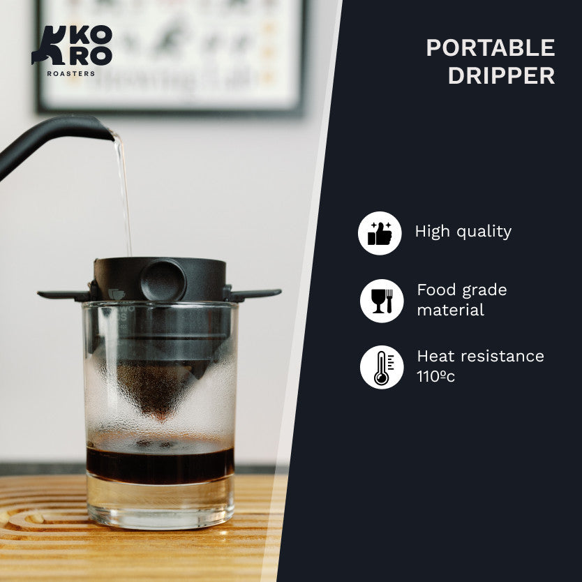 
                  
                    One Two Cups Filter Penyaring Kopi Hitam - Portable Cone Coffee Dripper V60 Black by Koro Roasters
                  
                