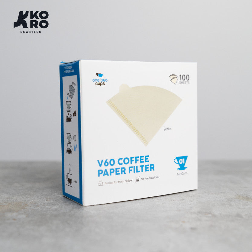 
                  
                    One Two Cups Filter Paper Kertas Saringan Kopi V60 01 Putih/Bleached - 100pcs 1-2 cups Koro Roasters
                  
                