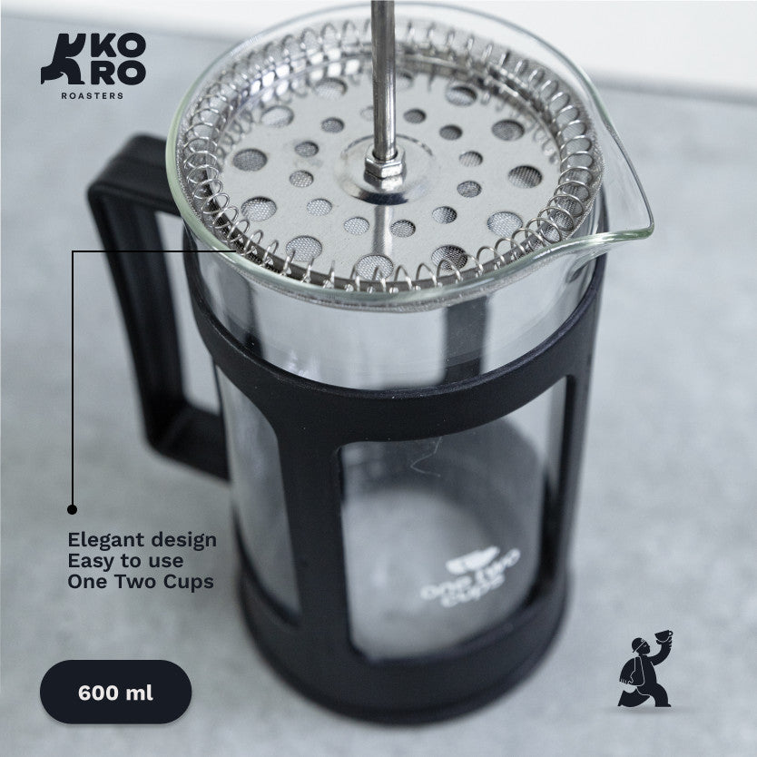 
                  
                    One Two Cups French Press Coffee Maker 600ml by Koro Roasters | Kopi Tanpa Ampas
                  
                