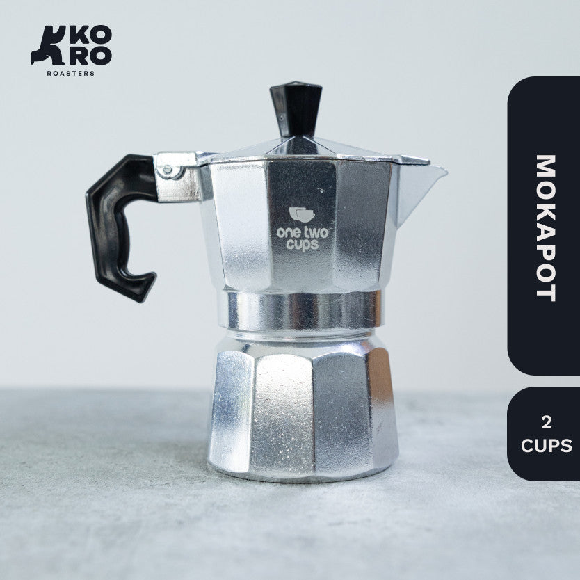 One Two Cups Moka Pot Coffee Espresso Maker 100ml (2 cups) by Koro Roasters | Kopi Tanpa Ampas