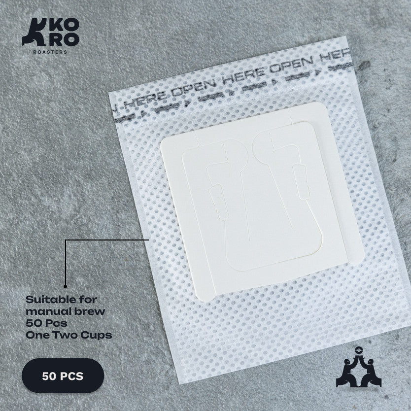
                  
                    One Two Cups Drip Bag Coffee Filter | Kertas Penyaring Kopi One Two Cups 50pcs by Koro Roasters
                  
                