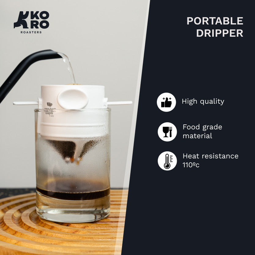One Two Cups Filter Penyaring Kopi Putih - Portable Cone Coffee Dripper V60 White by Koro Roasters