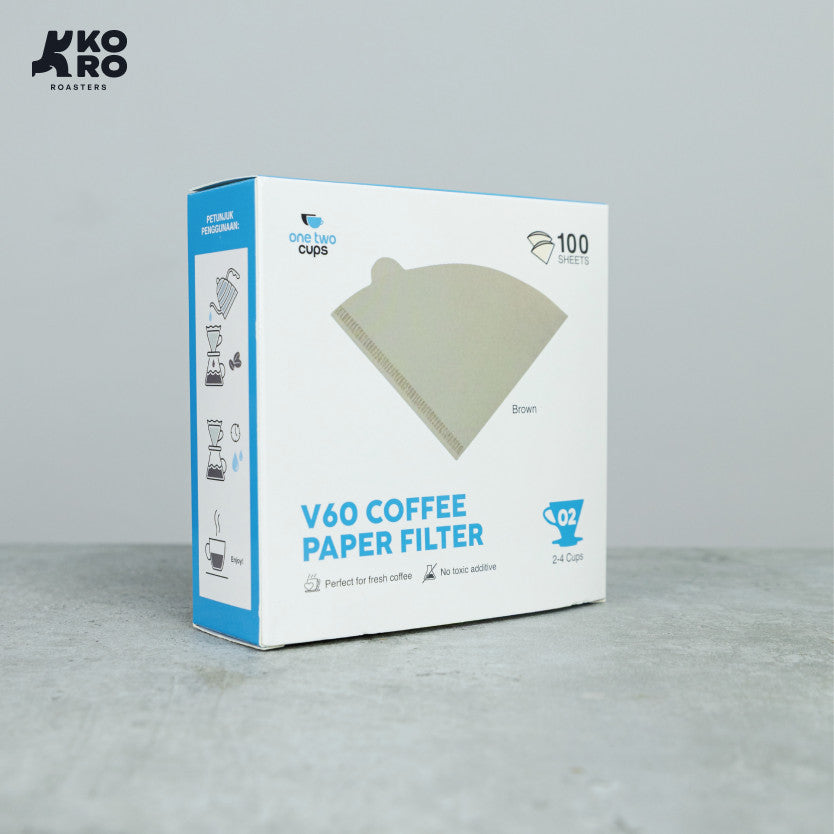 
                  
                    One Two Cups Kertas Saringan Kopi Paper Filter V60 02 Coklat Unbleached 100pcs 1-4 cups
                  
                