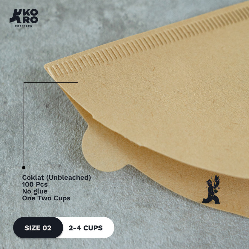 
                  
                    One Two Cups Kertas Saringan Kopi Paper Filter V60 02 Coklat Unbleached 100pcs 1-4 cups
                  
                