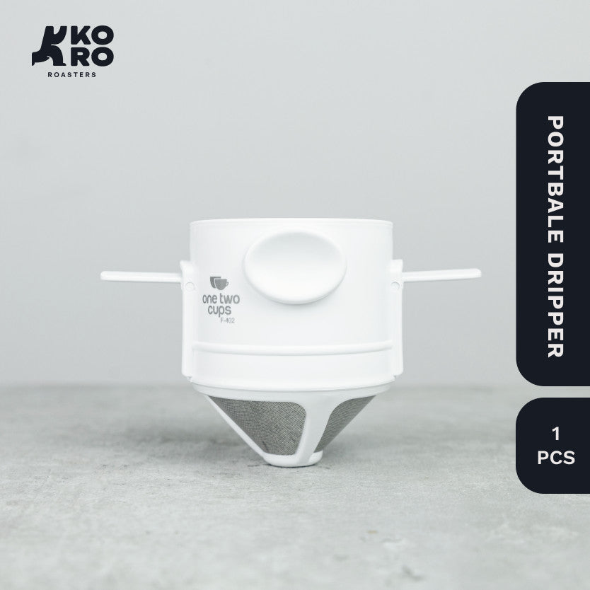 One Two Cups Filter Penyaring Kopi Putih - Portable Cone Coffee Dripper V60 White by Koro Roasters
