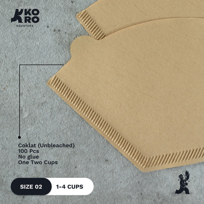 
                  
                    One Two Cups Kertas Saringan Paper Filter 100pcs Flat Bottom 02 Coklat Unbleached | Koro Roasters
                  
                