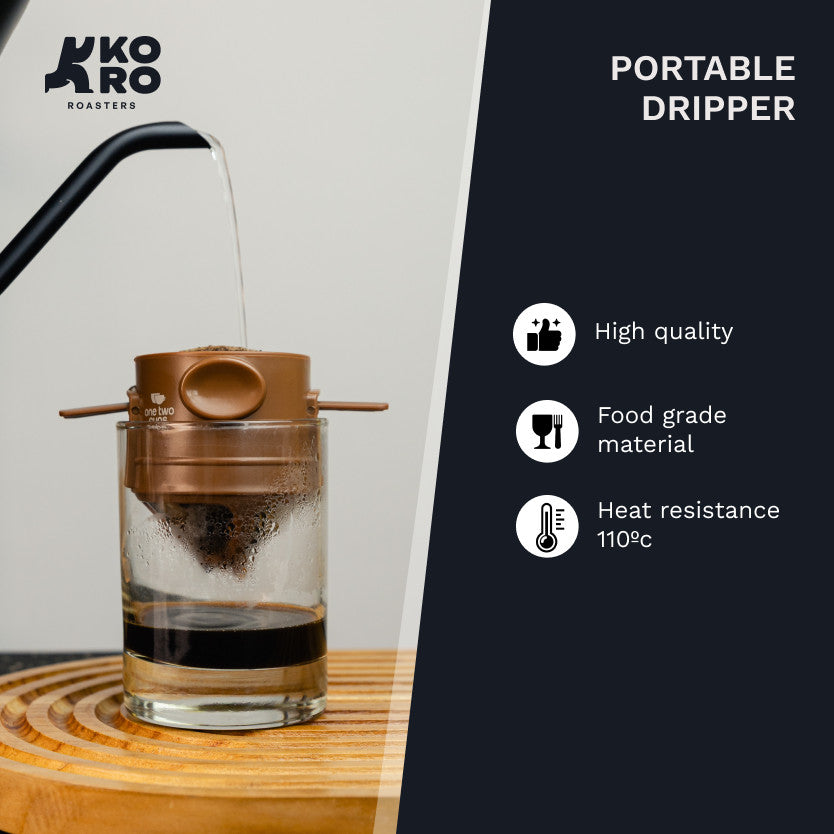 One Two Cups Filter Penyaring Kopi Putih - Portable Cone Coffee Dripper V60 White by Koro Roasters