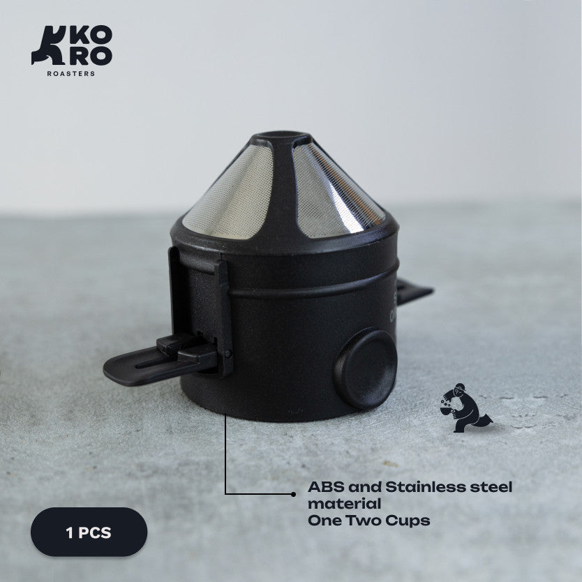 
                  
                    One Two Cups Filter Penyaring Kopi Hitam - Portable Cone Coffee Dripper V60 Black by Koro Roasters
                  
                