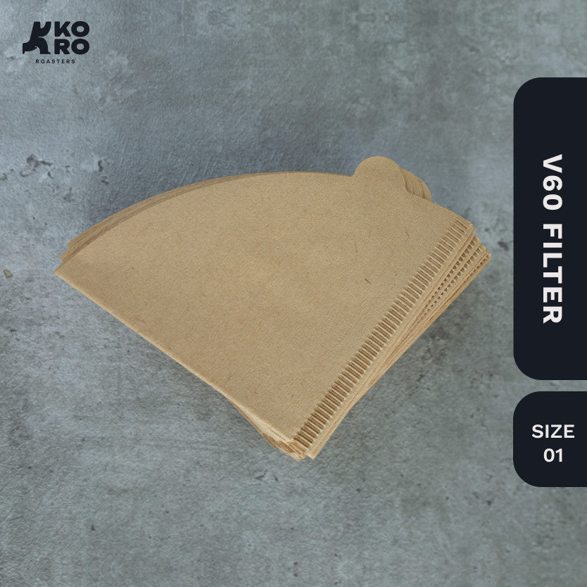 One Two Cups Kertas Saringan Paper Filter Kopi V60 01 Coklat 100pcs Unbleached | Koro Roasters