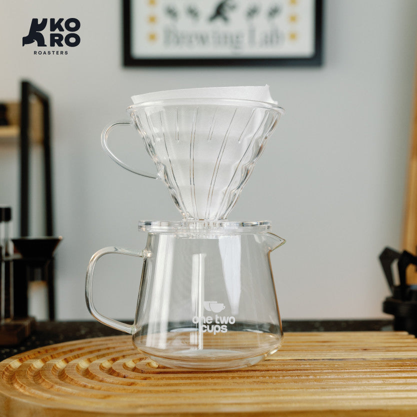 
                  
                    Server Kopi V60 Borosilicate Glass One Two Cups 400ml - Koro Roasters
                  
                