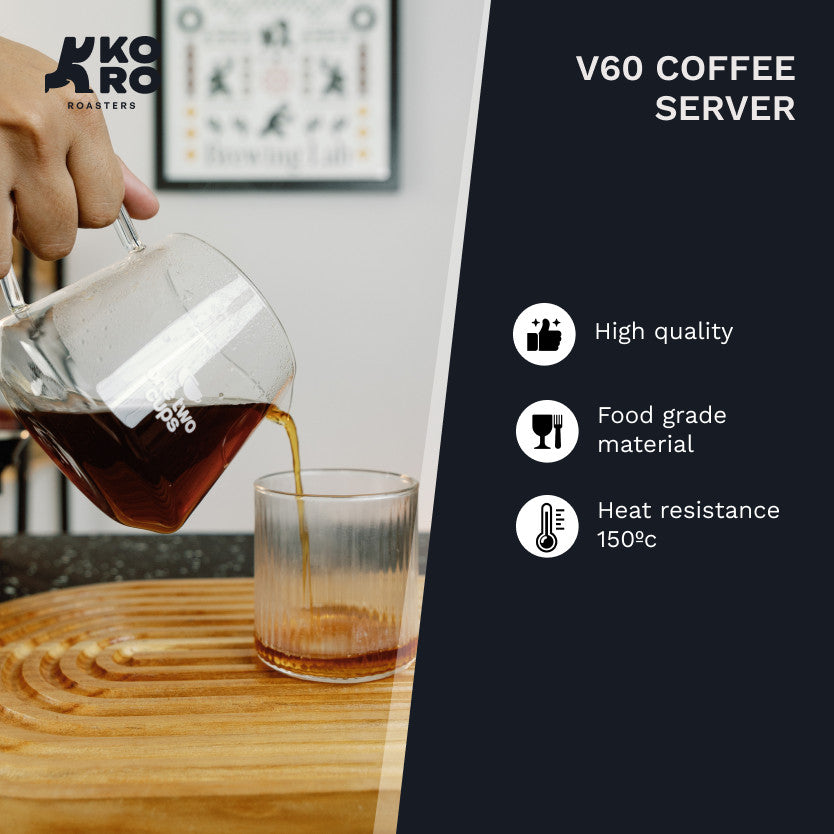 
                  
                    Server Kopi V60 Borosilicate Glass One Two Cups 400ml - Koro Roasters
                  
                
