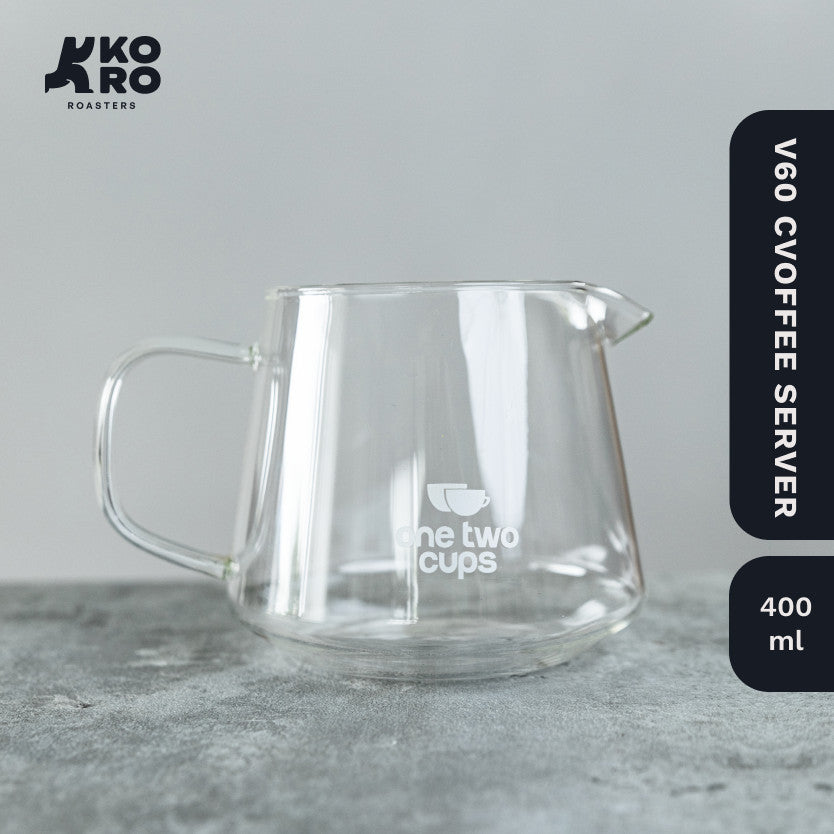 
                  
                    Server Kopi V60 Borosilicate Glass One Two Cups 400ml - Koro Roasters
                  
                
